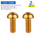 Titanium TC4 Bolts M5x12mm Hex Head for Bicycle Bottle Cage Install MTB Road Bike Ultralight Ti Parts Cycling Accessories