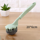 Stainless Steel Wire Ball Brush Long Handle Hanging Cleaning Brush Pan Kitchen Dish Handle Washing Tool Kitchen Cutlery Cleaner