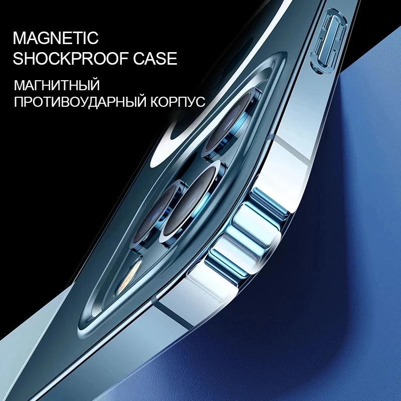 Ultra Clear Magnetic Circle Magsafing Case on For IPhone 12 11 13 Pro Max Mini XS XR X 8 Plus 2 SE 2020 I Phone 10 Macsafe Cover