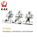 KAK 8 Pieces Stainless Steel Cabinet Hinges Soft Closing Hydraulic Door Hinge Damper Buffer Kitchen Cabinet Furniture Hardware