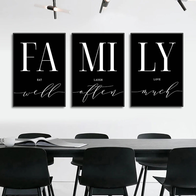 3pcs/set Home Decoration Luxury Living Room Pictures Decorative Paintings Minimalist Poster Wall Art Family Writing Canvas