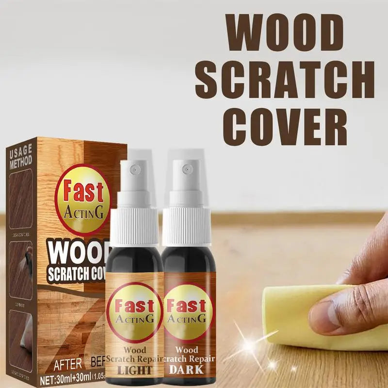 Wood Flooring Scratch Complementary Color Repair Spray Wood Scratch Cover 30+30ml Wood Furniture Polish Waxing Refinishing Tool