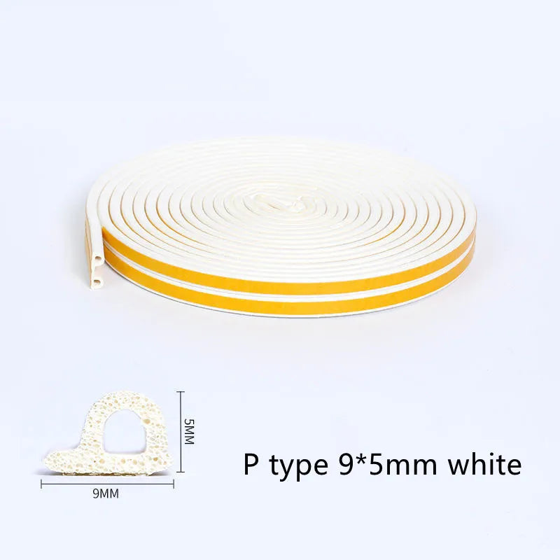 10 meters DIPE self-adhesive door and window sealing strip glass window anti-collision rubber strip foam sound insulation strip