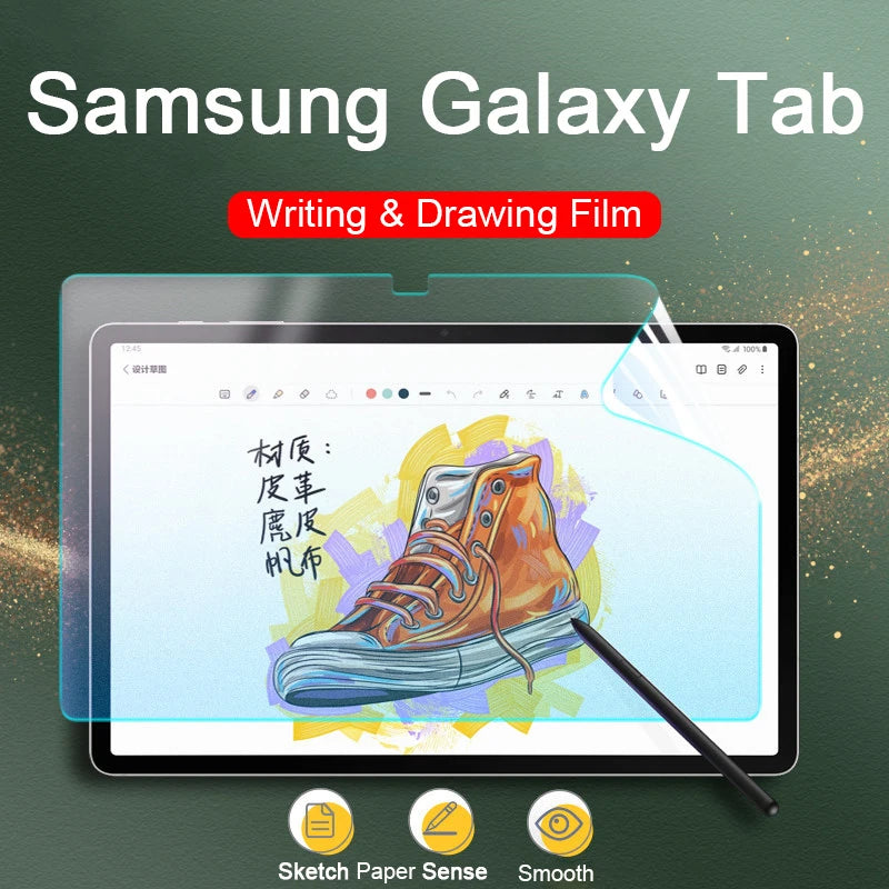 Paper Screen Protector For Samsung Galaxy Tab A8 A7 S6 Lite 10.4 S7 11 2020 S7 FE 12.4 S8 Plus Drawing Anti-Glare PE Matte Film