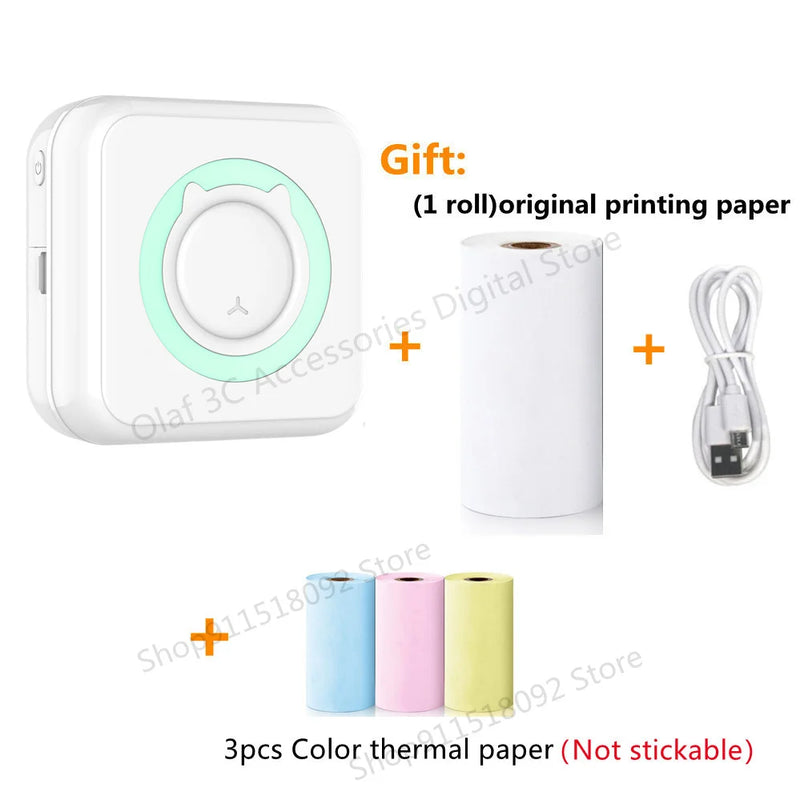 NEW Mini Portable Printer Thermal Adhesive Label Printers Photo Sticker Impresora Portátil Inkless Print For Mobile IOS Android