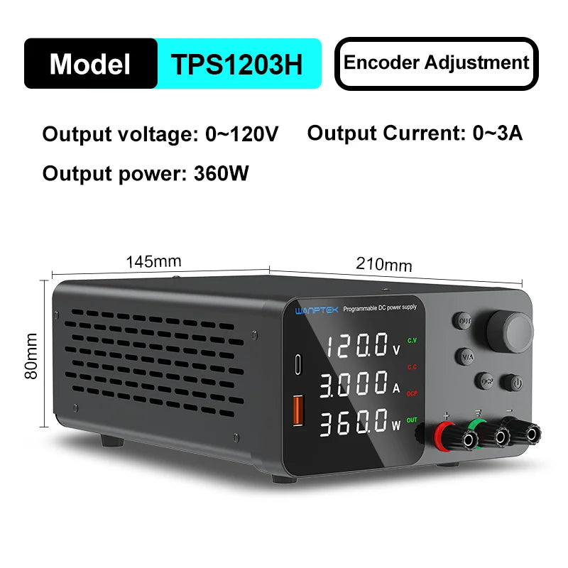 Wanptek Laboratory DC Power Supply Adjustable 30V 10A 60V 5A Regulated Lab 120V 3A Bench Power Supply