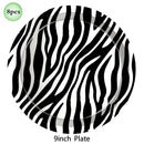 Jungle Safari Birthday 32Inch 1-9 Numbers Leopard Foil Balloon Land Animal Tiger Zebra Giraffe Disposable Tableware Party Decors