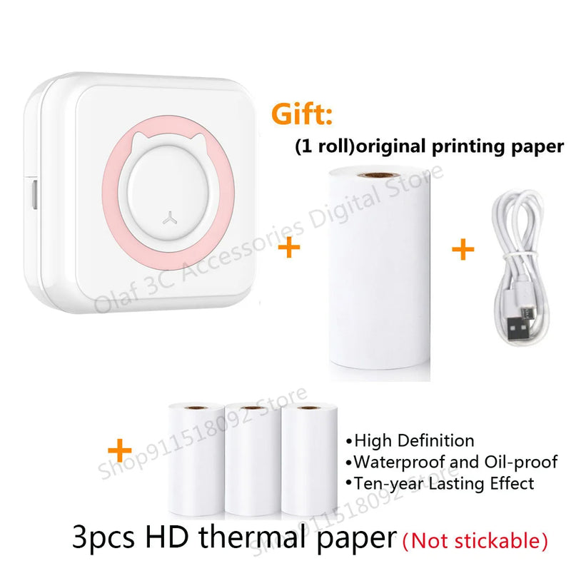 NEW Mini Portable Printer Thermal Adhesive Label Printers Photo Sticker Impresora Portátil Inkless Print For Mobile IOS Android