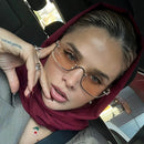 Luxury Brand Metal Half Frame Sunglasses Women Rectangle Shape Rimless Sun Glasses Men UV Protection Retro Punk Y2k Shades UV400