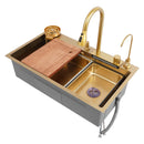 Kitchen Sink Multiple Water Modes Stain-Resistant Sink with Single Bowl Large Capacity for Restaurants/Coffee Shops/Garages