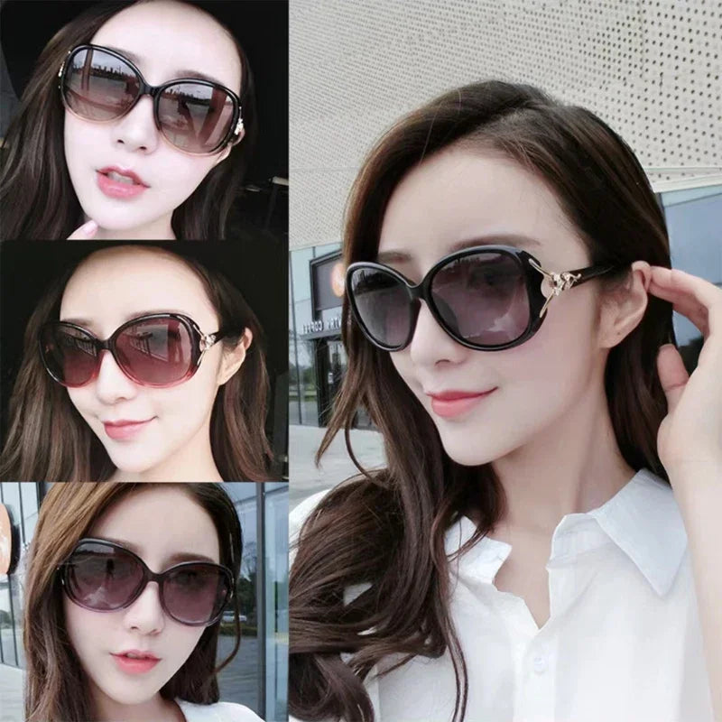 Vintage Sunglasses Women UV Blocking Textured Sunglasses Gradient Black Outdoor Sunglasses Oculos Sol Feminino