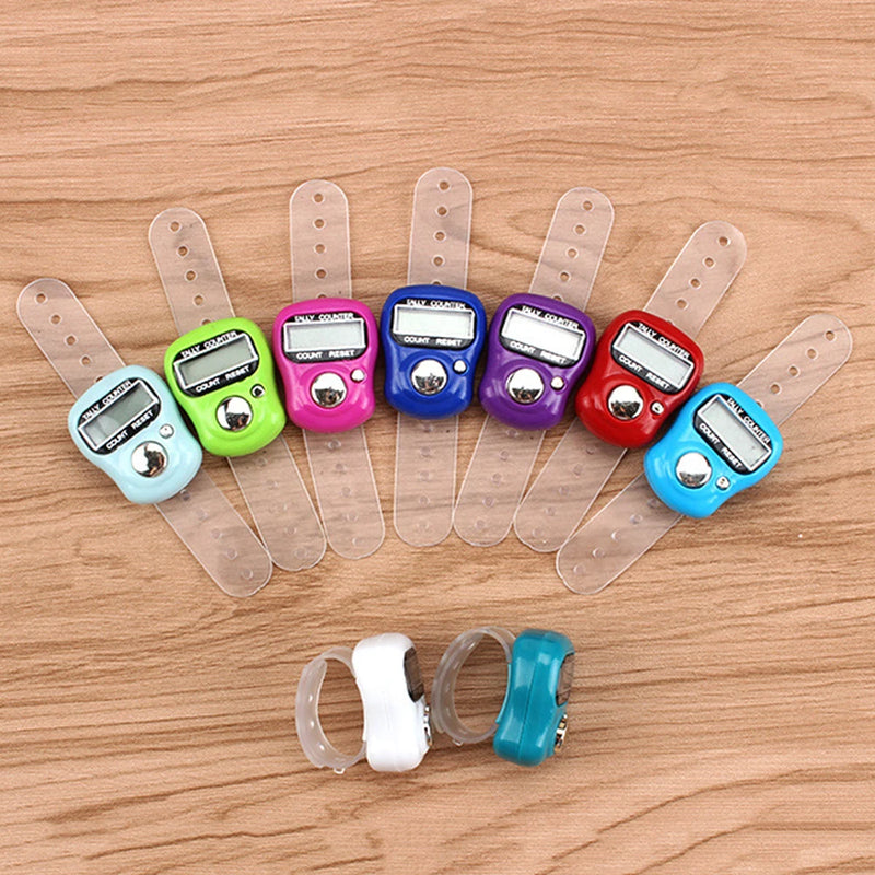 20-50pcs Random Colors Mini Electronic Finger Counter Ring LED Digital Golf Finger Hand Ring Tally Counter Tally Pedometer