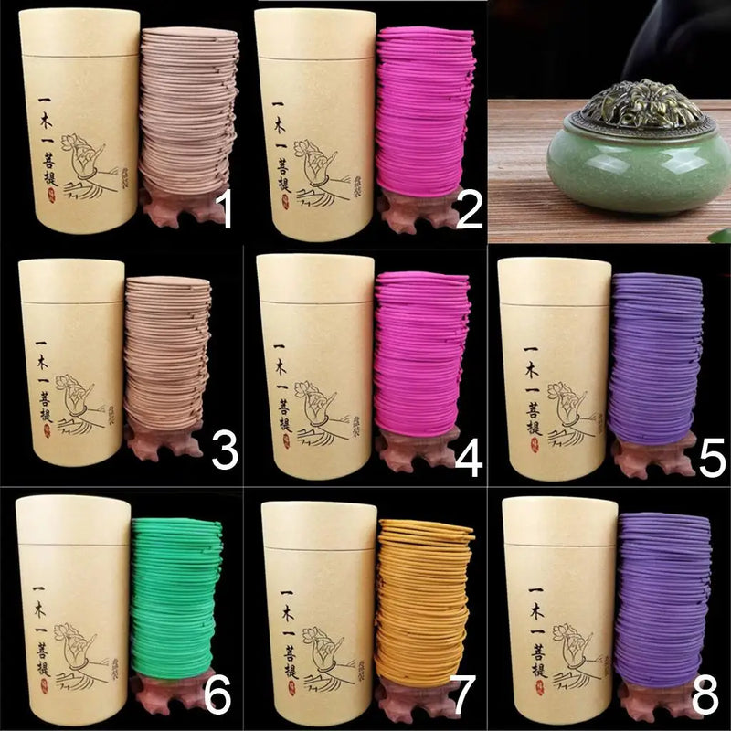 120pcs/Box Natural Spiral Incense Coils Indoor Aromatherapy for Living Room Tea House Yoga Room Multi Occasions