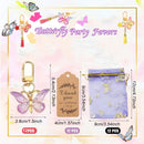 12 sets of butterfly party gift keychains with butterfly flower gauze cloth bags card butterfly themed birthday party decoration