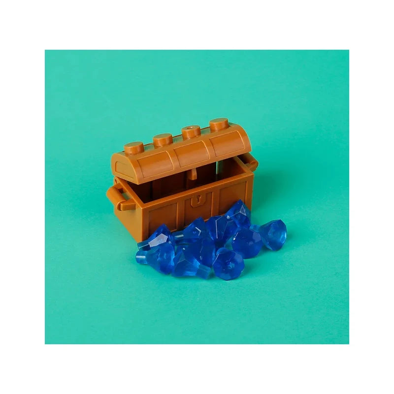 MOC Building Blocks Figures Accessories Cash Dollar Coin Bag Model Gold Silver Bar Colored Diamond Treasure Box Series Coffer