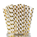 25pcs Foil Gold Silver Disposable Drinking Paper Straws Rainbow for Birthday Wedding Christmas Party Event Supplies