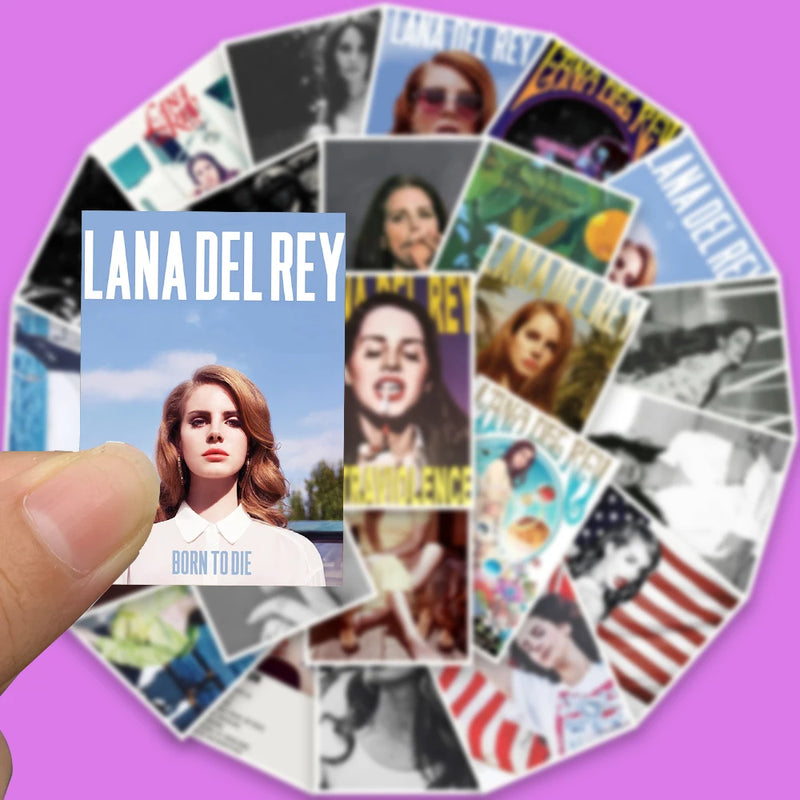 25PCS Lana Del Rey Posters Sticker Laptop Waterproof Skateboard Cafe Vintage Fridge Cool Decals for Fridge Toy Phone Stickers