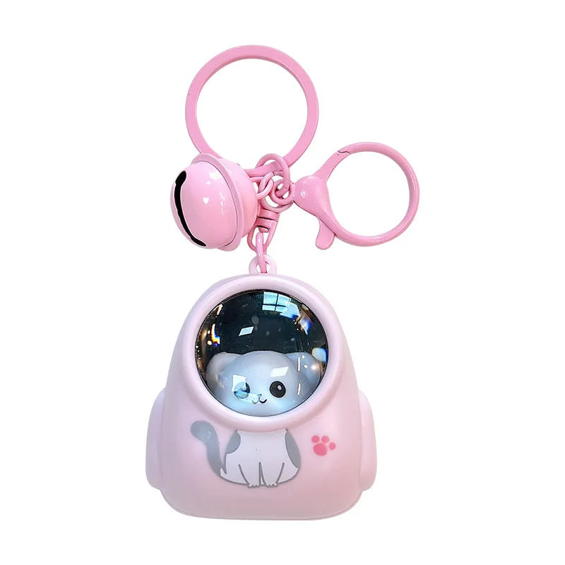 Cute cartoon bear schoolbag night light net red atmosphere key chain bag pendant claw machine gift car keychain wholesale