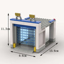 MOC Model Carage Family Garage Clear Glass Roller Door Car Barn Building Blocks Parts DIY Bricks Minifig Items Toys for Children