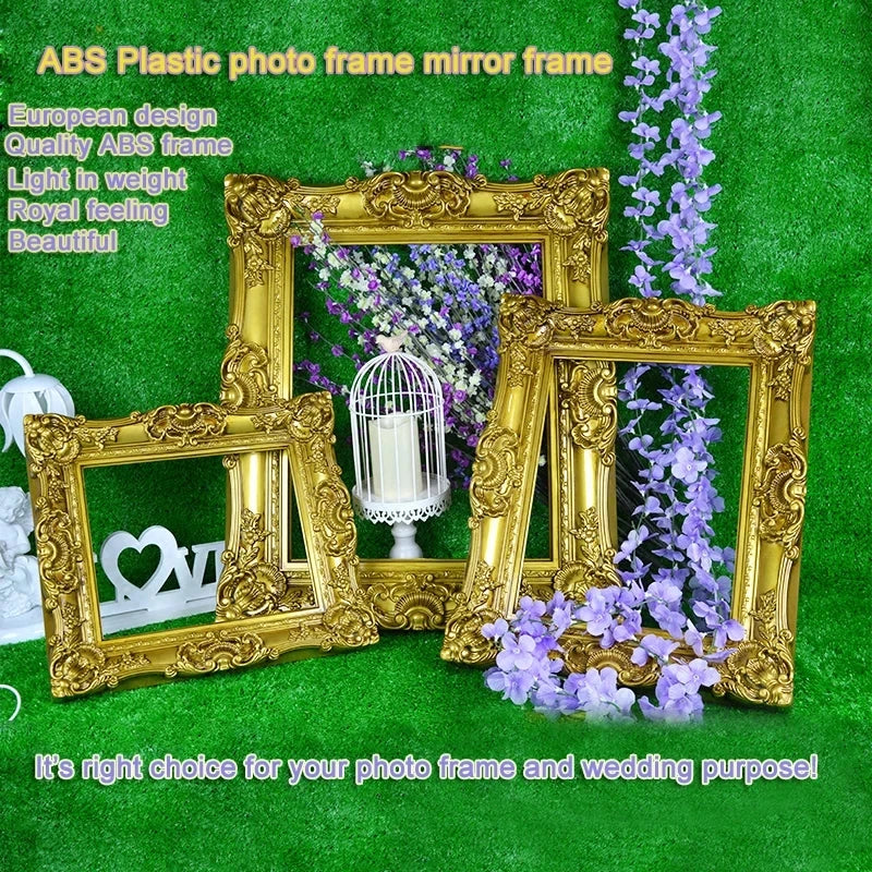 European Style Plastic Picture Photo Frame, Wedding Fashion Married Scene Props, Antique Decoration Frame