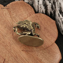 Solid Brass Warcraft Pterosaur Dragon Small Statue Desktop Ornaments Mythical Beast Figurines Retro Home Feng Shui Decorations