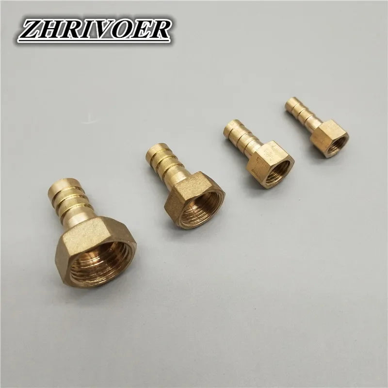 Brass Hose Fitting 6/8/10/12/14/16/19mm Barb Tail 1/8" 1/4" 3/8" 1/2" 3/4" 1" BSP Female Thread Copper Connector Coupler Adapter