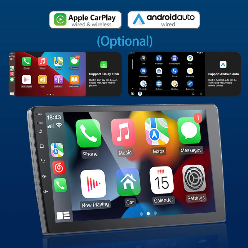Universal 7"/9"/10" Car Radio Android 13 Wireless CarPlay Android Auto multimedia player WiFi GPS Navi RDS USB 2 Din Car Stereo