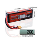 Sunpadow 2S 7.4V Lipo Battery for 5100mAh 70C Hard Case with T Deans XT60 Plug for RC Car Vehicle Truck Tank Racing Hobby