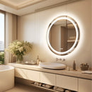 LUVODI Round Smart Mirror Bathroom Illuminate Waterproof Wash Basin Shower Vanity Mirror with Touch Screen