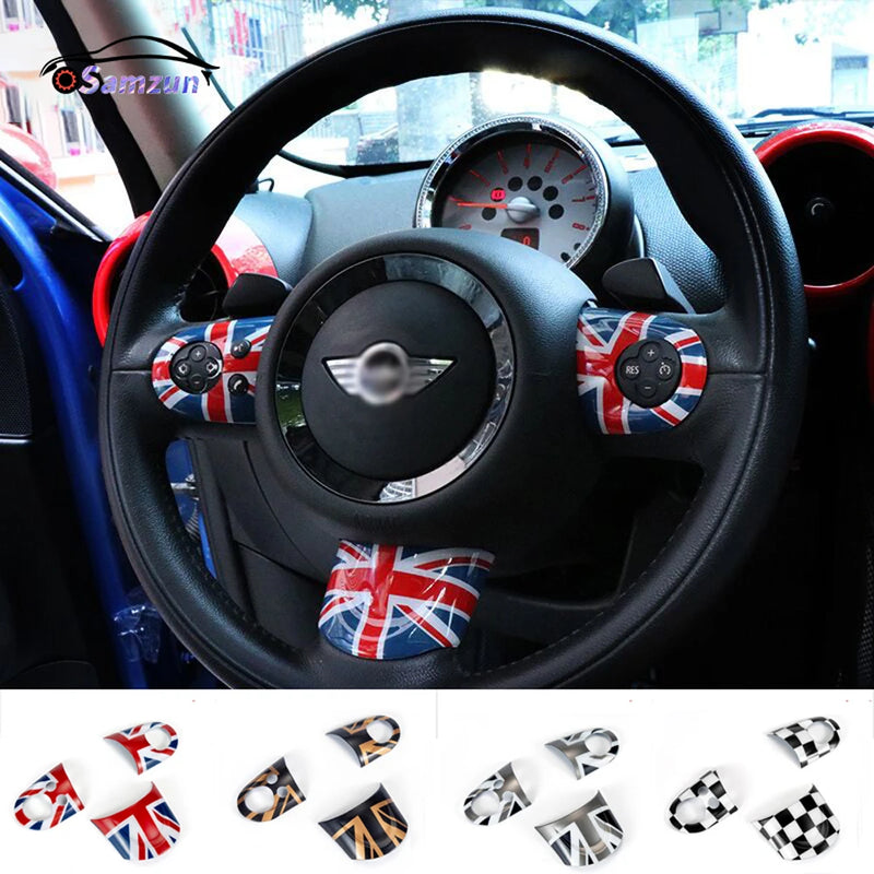 For Mini Cooper R56 R55 R60 Countryman R57 R58 Steering Wheel Center Cover Panel Button Styling Sticker Car Interior Accessories