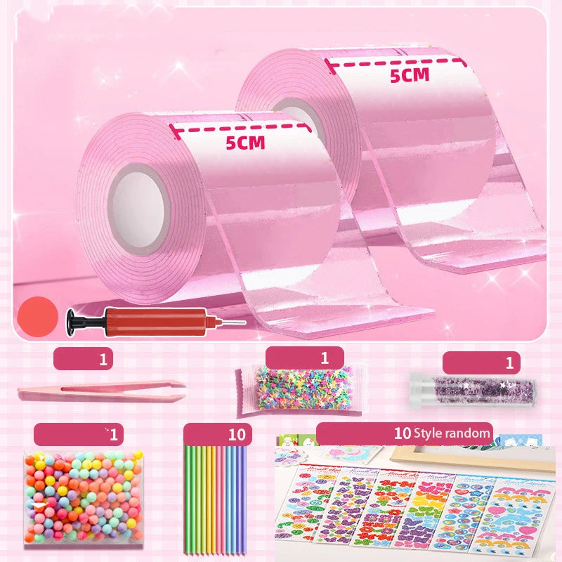 PET Nano Glue DIY Blow Bubble Nano Tape Nano Glue Double Sided Tape Nano Tape Sticky Ball Tape DIY Crafts Tape Toys Kids