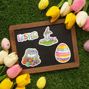 50Pcs Easter Stickers Waterproof Egg Bunny Rabbit Vinyl Stickers Cartoon Cute Sticker  Pack For Kids Water Bottles Laptop Gift