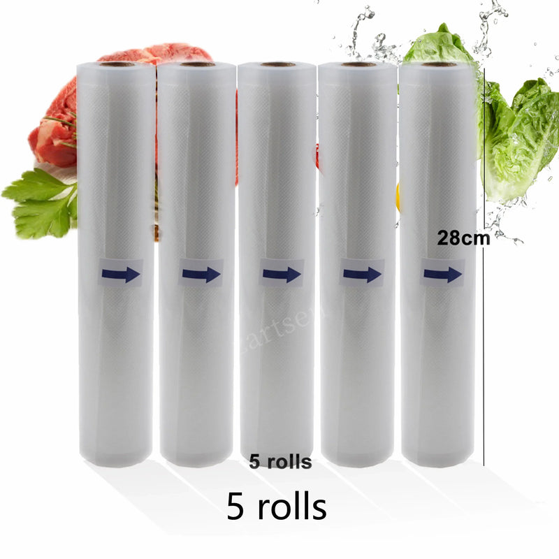 5 Rolls/Lot Kitchen Food Vacuum Bag Storage Bags For Vacuum Sealer Vacuum Packaging Rolls 12/15/20/25/28cm*500cm