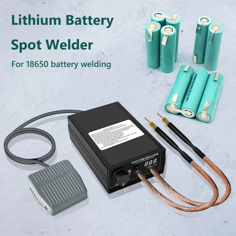 Mini Welding Equipment 8000W 9600Mah Battery Spot Welder Digital Display Rechargeable for 18650 Battery and Welding Nickel Strip