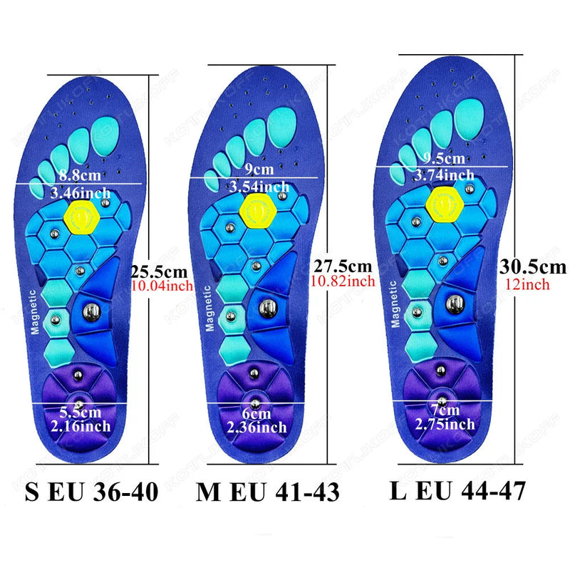 Acupressure Magnetic Insoles Foot Massage Orthopedic Insoles For Men Women Breathable  Arch Support Relieve Tired Shoe Inserts