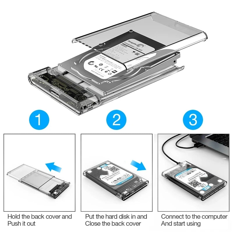 UTHAI G06 USB3.0 HDD Enclosure 2.5inch Serial Port SATA SSD Hard Drive Case Support 6TB Transparent Mobile External HDD Case