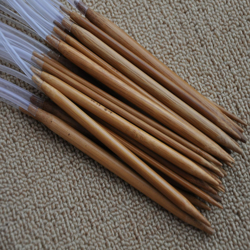 Bamboo circular ring knitting needles 18pcs Sizes 2.0mm-10.0mm 40cm 60cm long smooth finish Bamboo Knitting Needle Crochet Hooks