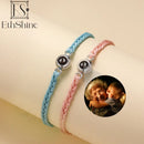 EthShine Personalized Circle Photo Bracelet Custom Projection Photo Bracelets Couple Memorial Jewelry Christmas Gift Women Men