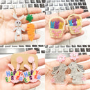 1 Pair Glitter Rabbit Carrot Bamboo Basket Acrylic Studs Earrings For Women Long Ear Rings Designer Jewelry Happy Easter Gifts