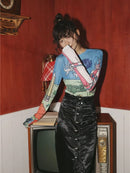 CHEERART Sheer Mesh Top Long Sleeve Tight T Shirt Women See Through Graphic Tees Basic Tshirt Underwear Fall Spring 2020 Fashion