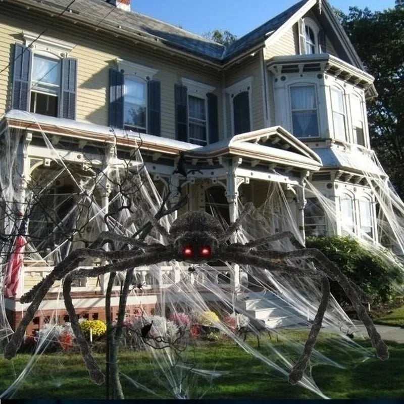 Halloween Big Plush Spider Horror Halloween Decoration Party Props Outdoor Giant Spider Decor 30-200cm Black Spider Plush Toys