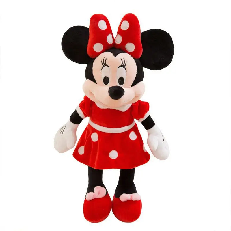 35cm Disney Couple Mickey Minnie Doll Cartoon Anime Red Pink Minnie Mouse Plush Toys Girlfriend Children Gifts Lovely Plush Toy