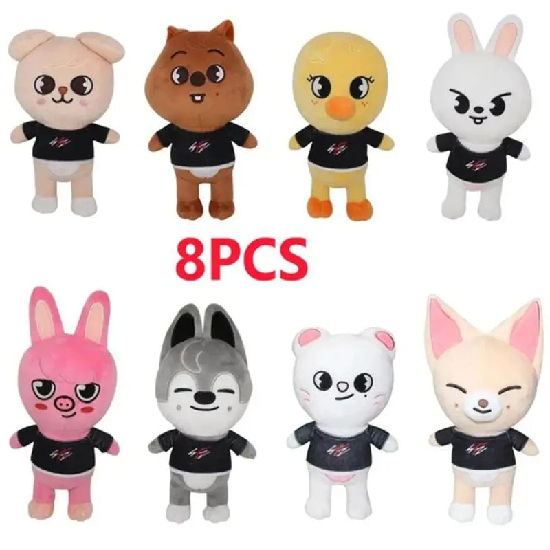 20cm 8pcs/Set Plush Toy Kawaii Skzoo Stray Plush Cartoon Stuffed Animal Doll Kawaii Companion Toys Room Decor Children Gift