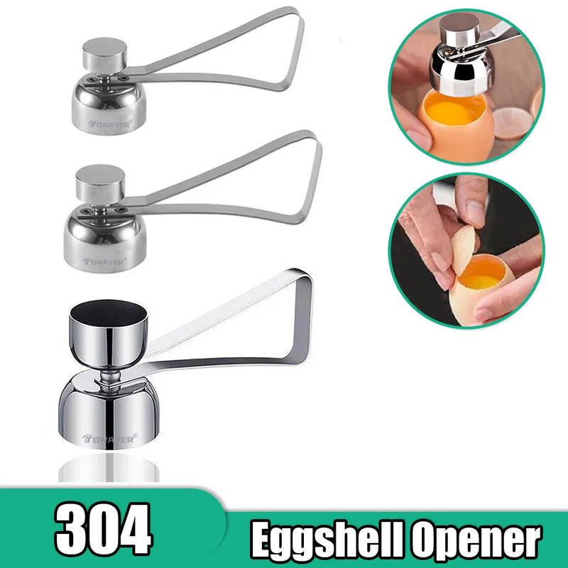 304 Stainless Steel Egg Eggshell Opener Eggshell Cutter Double Head Egg Topper Shell Opener Boiled Raw Egg Creative Kitchen Tool