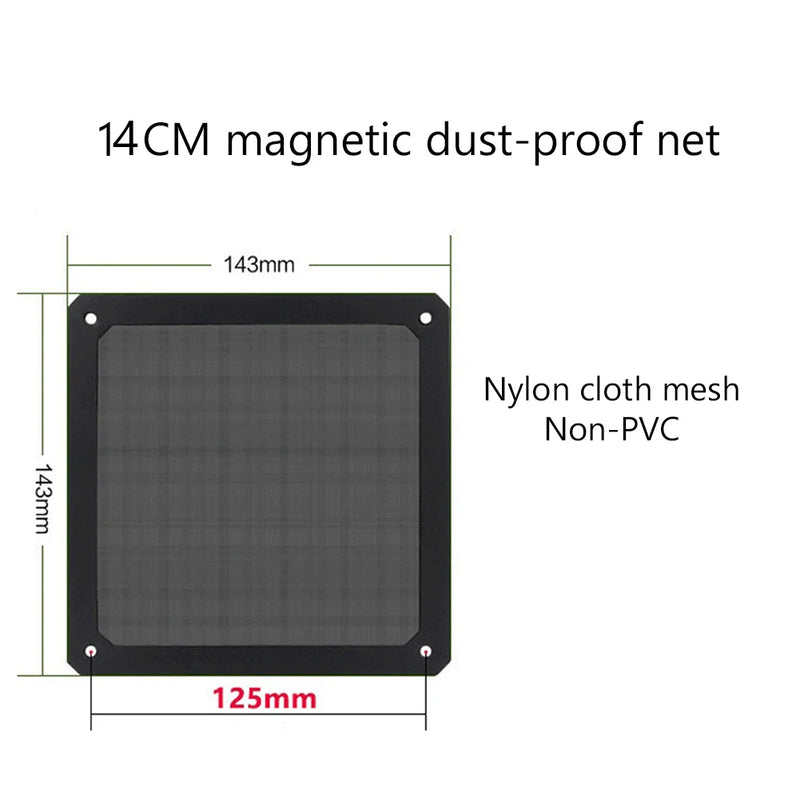 80mm 120mm 140mm PC Chassis Cooling Fan Dust Filter Soft Magnetic Nylon Frame Dustproof Mesh Cover PC Computer Chassis Net Guard