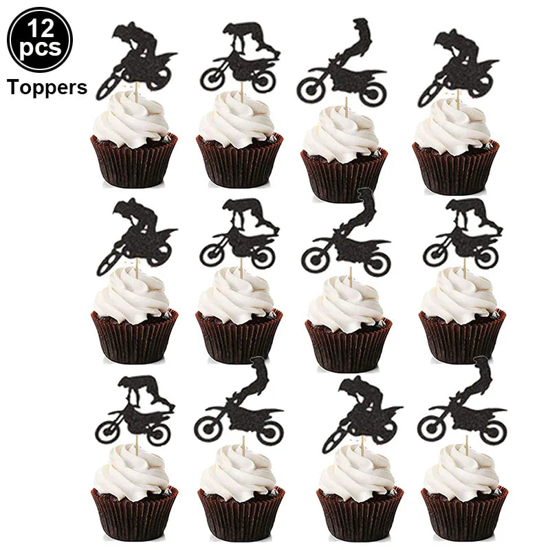 Dirt Bike Tablecloths Cup Napkins Motocross Birthday Party Favors Racing Motorcycle Theme Party Supplies Disposable Table Cover