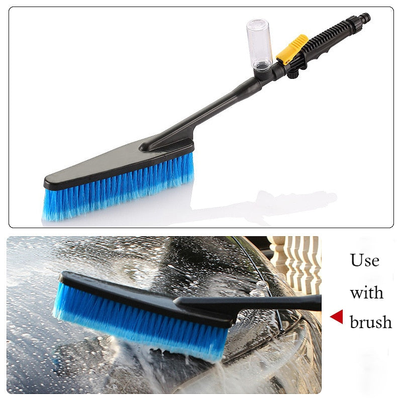 Car Automatic Spray Water Long Handle Brush with Foam Bottle Auto Windshield Tire Wipe Glass Cleaner Washing Tool