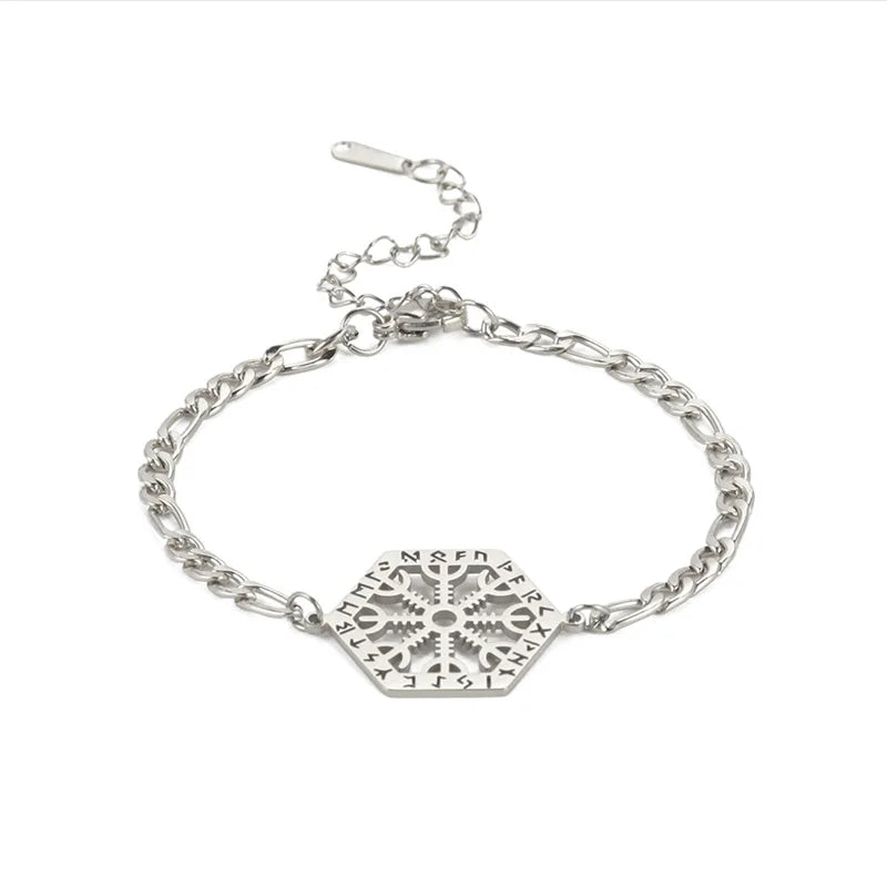 Witch Knot Charm Bracelet for Women Men Stainless Steel Chain Bracelets Witchcraft Amulet Paganism Jewelry Mothers Day Gift