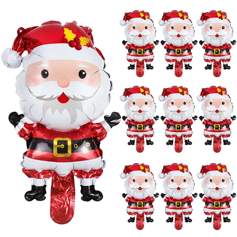 15/5PCS Santa Claus Foil Balloons Mini Christmas Tree Gingerbread Man Balloon 2025 Xmas New Year Holiday Decoration Kids Favors