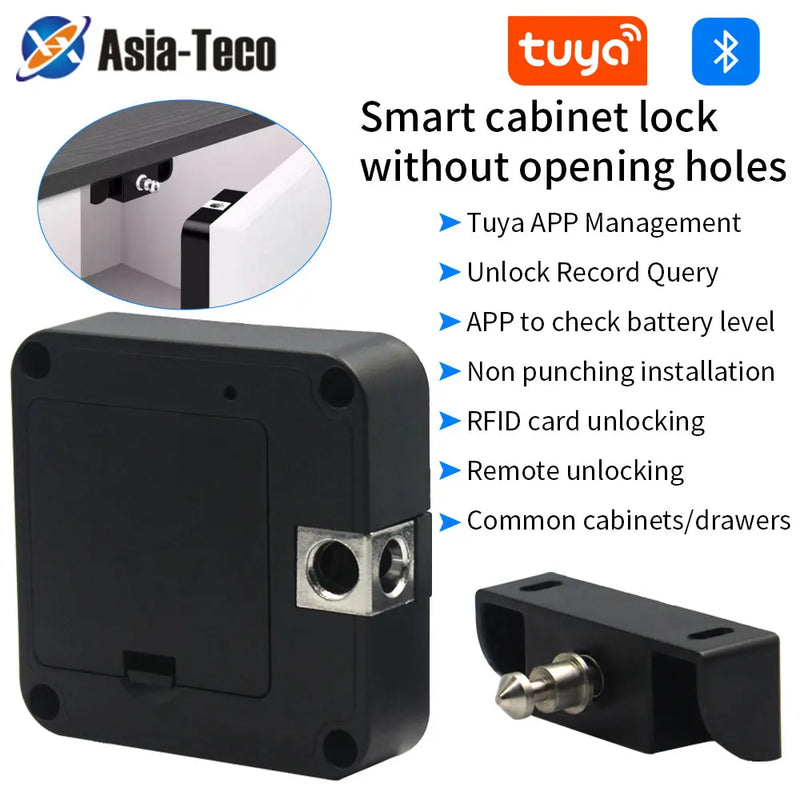 Bluetooth tuya Mobile APP Cabinet Lock Drawer Invisible Electronic Lock NFC/13.56M Rfid Card Smart Drawer Lock Keyless